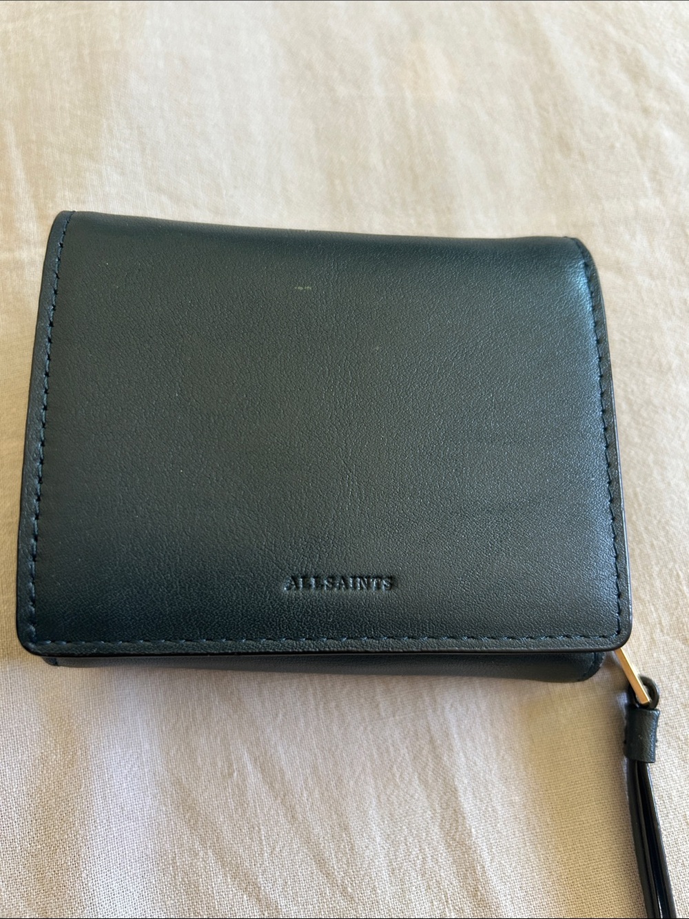 All Saints Black Leather Wallet